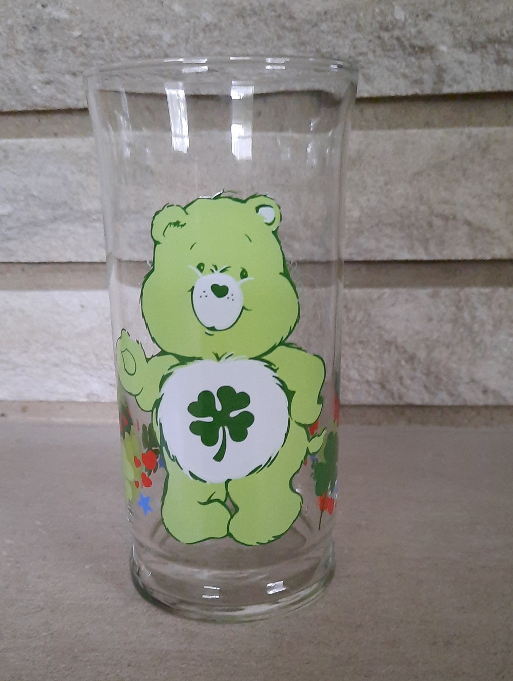 Vintage Pizza Hut Care Bears Glass Good Luck 1983